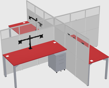 Quad office cubicles
