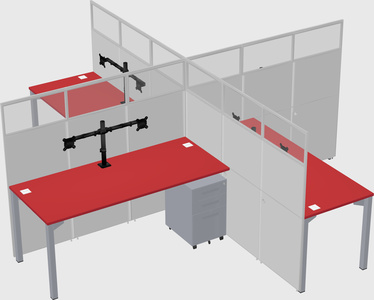 Quad office cubicles