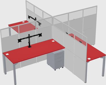 Quad office cubicles