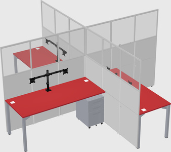 Quad office cubicles