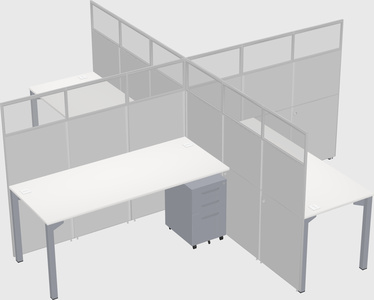 Quad office cubicles