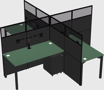 Quad office cubicles