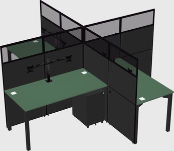 Quad office cubicles