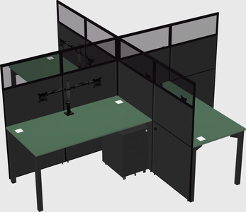 Quad office cubicles