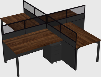 Quad office cubicles