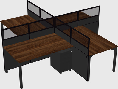Quad office cubicles