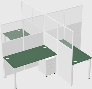 Quad office cubicles