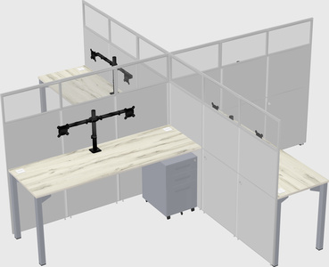 Quad office cubicles