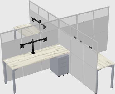 Quad office cubicles