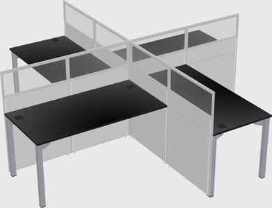 Quad office cubicles