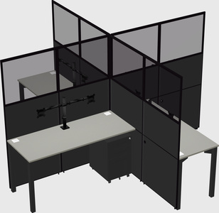 Quad office cubicles