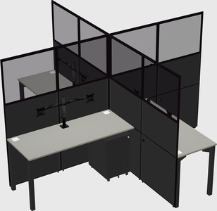 Quad office cubicles