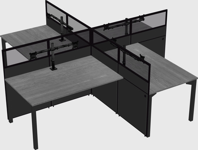 Quad office cubicles