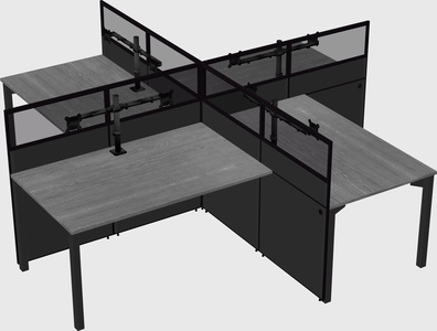 Quad office cubicles
