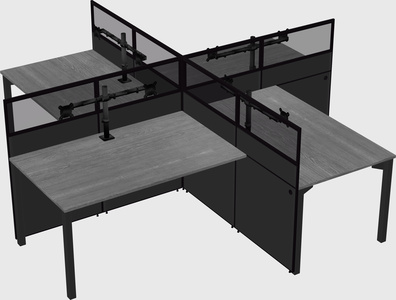 Quad office cubicles