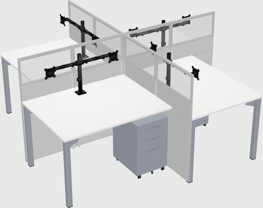 Quad office cubicles