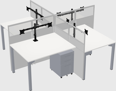 Quad office cubicles