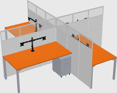 Quad office cubicles