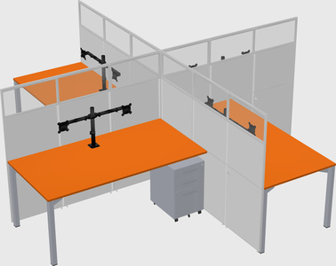 Quad office cubicles