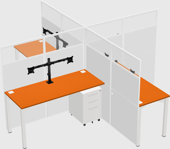 Quad office cubicles