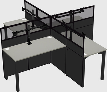 Quad office cubicles