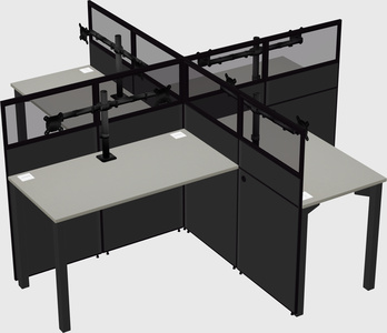 Quad office cubicles