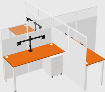 Quad office cubicles