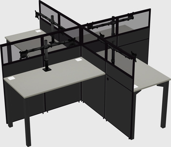 Quad office cubicles