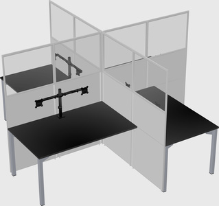 Quad office cubicles