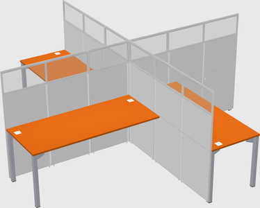 Quad office cubicles