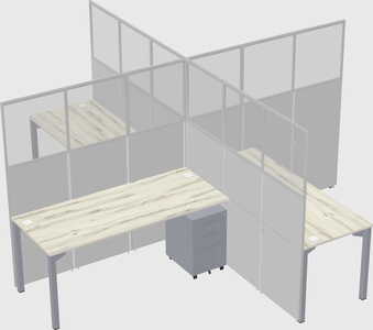 Quad office cubicles