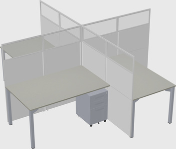 Quad office cubicles