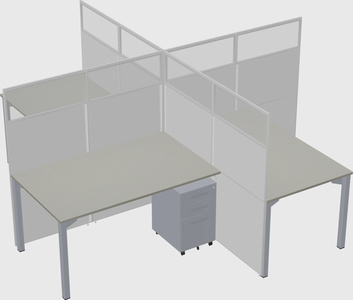 Quad office cubicles