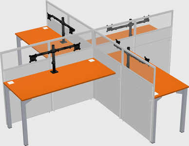 Quad office cubicles
