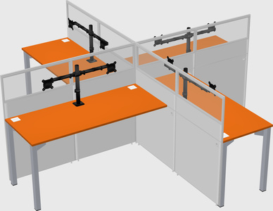 Quad office cubicles