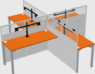 Quad office cubicles