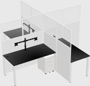 Quad office cubicles