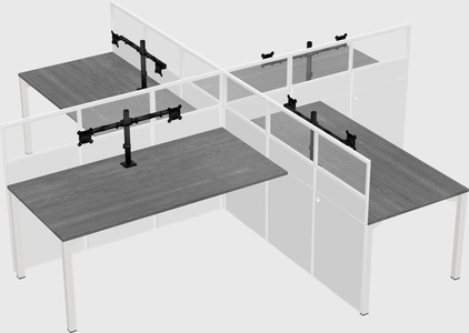 Quad office cubicles