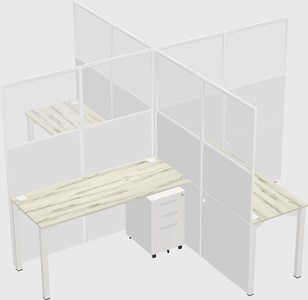 Quad office cubicles