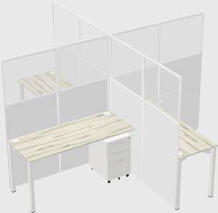 Quad office cubicles