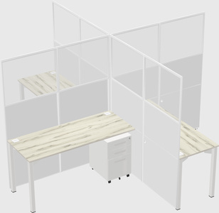 Quad office cubicles