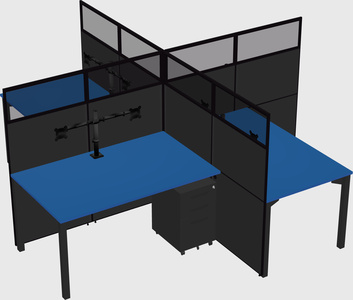 Quad office cubicles