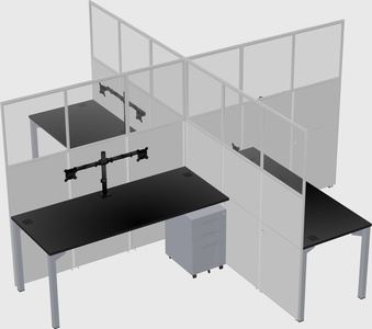 Quad office cubicles