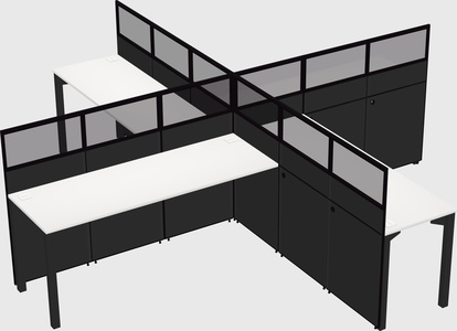 Quad office cubicles