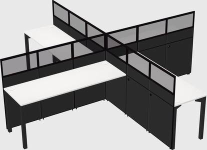 Quad office cubicles