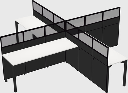 Quad office cubicles