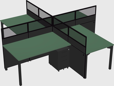 Quad office cubicles