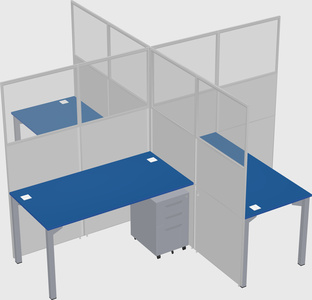 Quad office cubicles