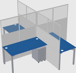 Quad office cubicles