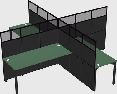 Quad office cubicles